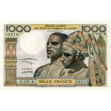 P103Aj Ivory Coast - 1000 Francs Year ND